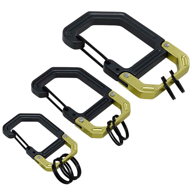 CARABINER BK/GN ALU 3PK Supply