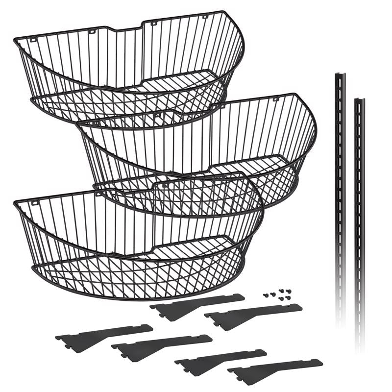 END CAP 3 TIER BSKT BLK Hot on Sale