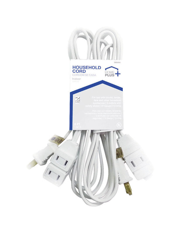 EXT CORD CUBE16/2 WHT 6′ Fashion