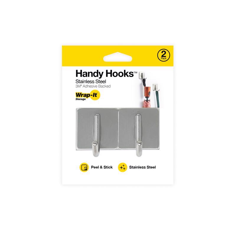 HOOK ADHESV SS SLVER 2PK on Sale