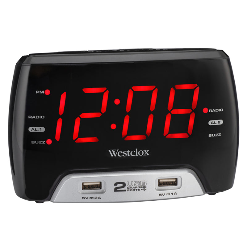 CLOCK RADIO BLACK 1.4″L Fashion