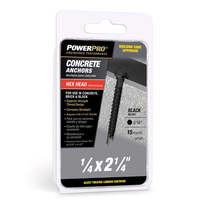 CNCRT SCRW ANCHR BLK15PC Supply