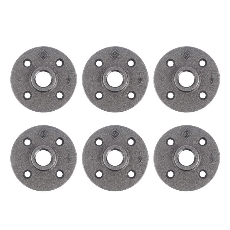 FLANGE BLK IRON 1/2″ 6PK Supply