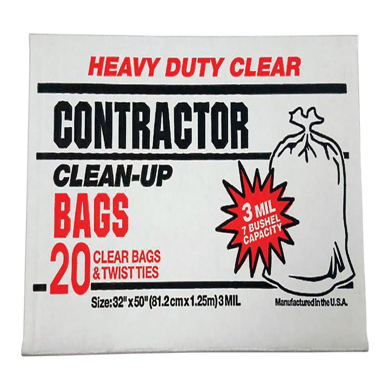 CONTRACTOR BAGS 20PK CLR Hot on Sale