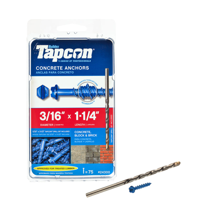 ANCHR CN 3/16X1.25″ 75PK Supply