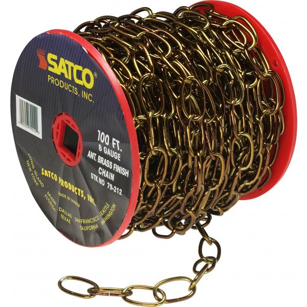 100′ REEL CHAIN ANT BR 8 GAUGE Fashion