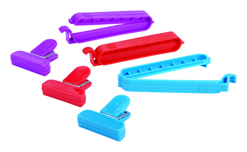 BAG CLIPS ASSORTED 6PK Online now