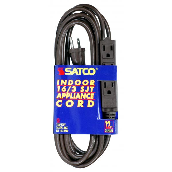 12 FT 16/3 SJT BRN 3 WIRE GRD Fashion