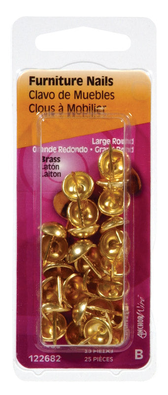 FURNITURE NAIL BRASS25PK Discount