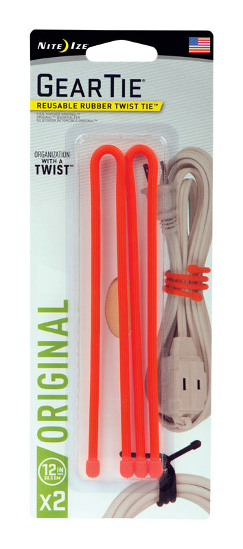 GEAR TIE ORANGE 12″ 2PK Online