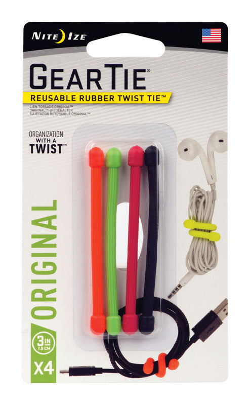 GEAR TIE 3″ ASST 4 PK Fashion
