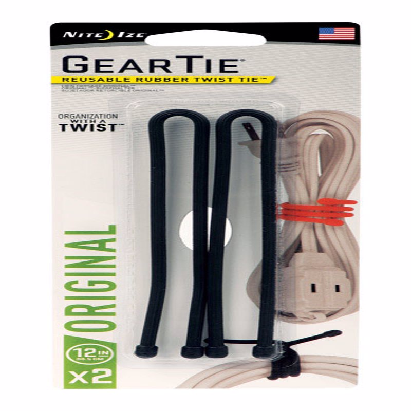 GEAR TIE 12″ BLACK 2 PK Online Sale