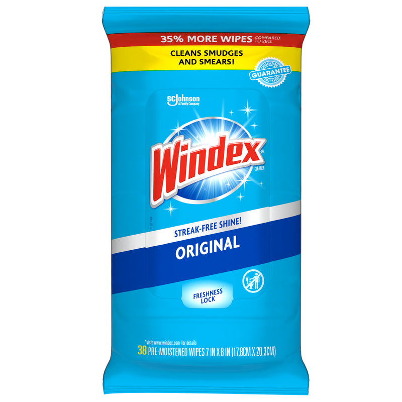 GLASS CLEANR WIPE 38PK Online now