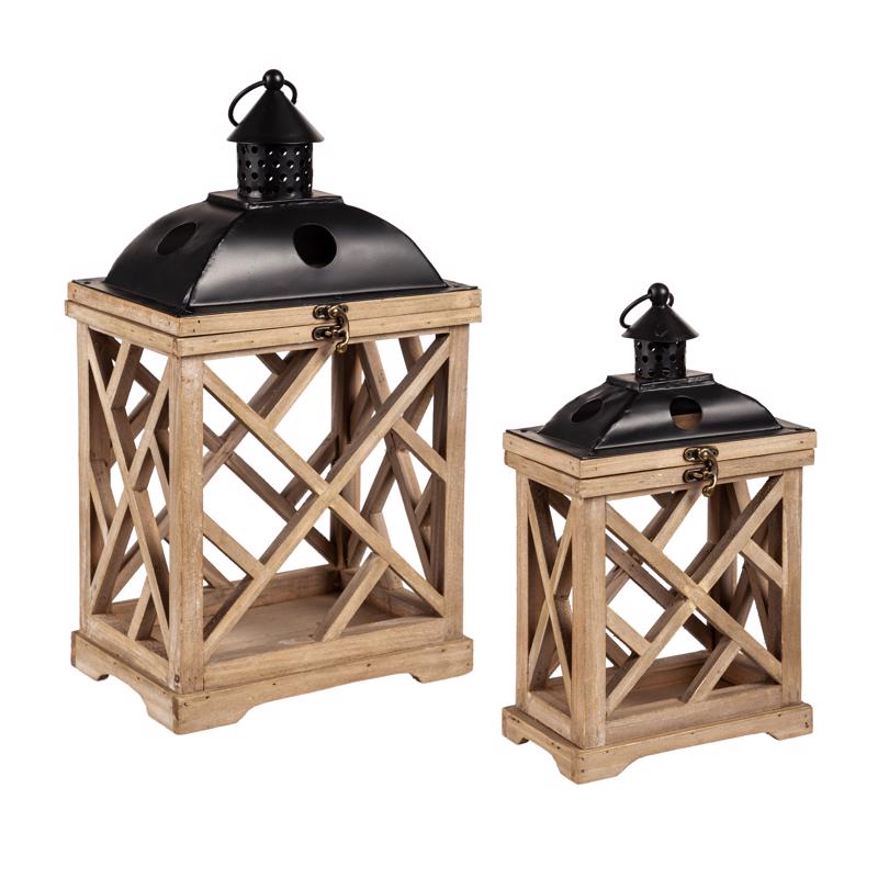 LANTERN MTL/WOOD 2PK Online