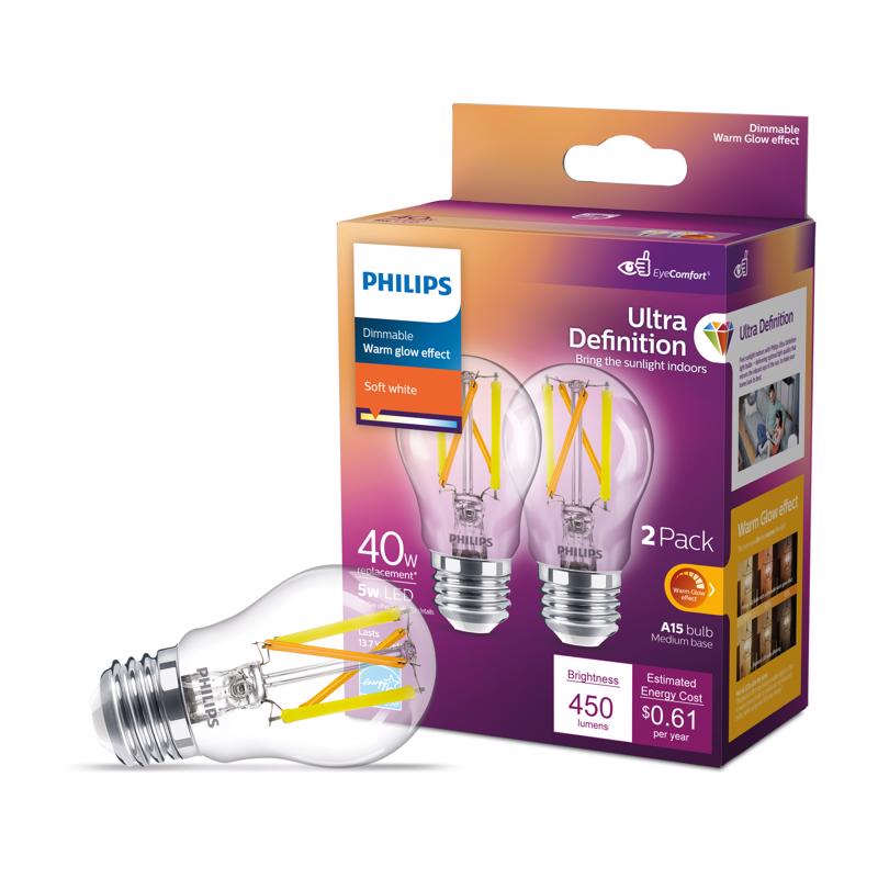 LED A15 E26 SW 40W 2PK Fashion