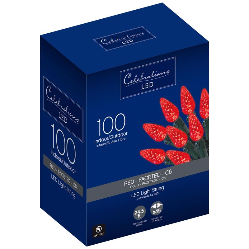 LED C6 RED LGHT 100CT on Sale