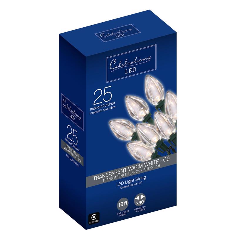 LED C9 WW 25CT TRNSP Sale