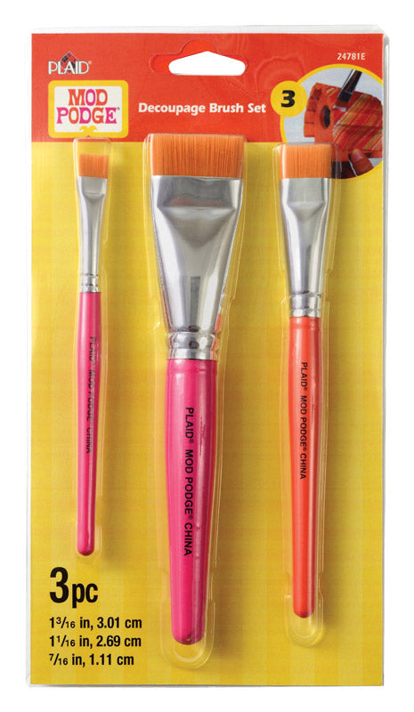 BRUSH SET DECOUPAGE 3PC Hot on Sale