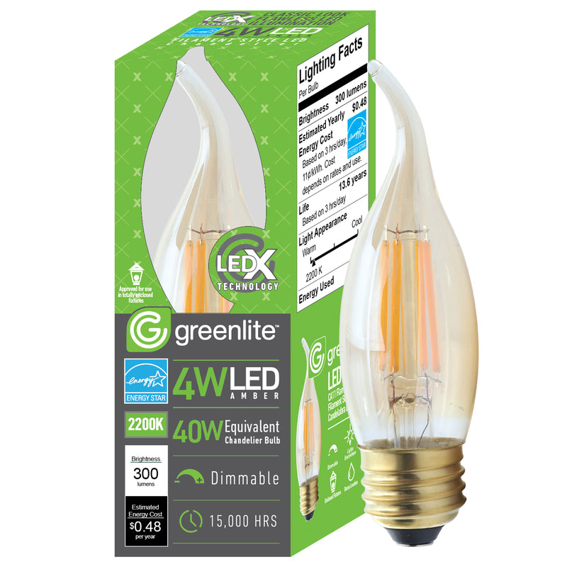 LED FLAME C10 E26 WW 40W Supply